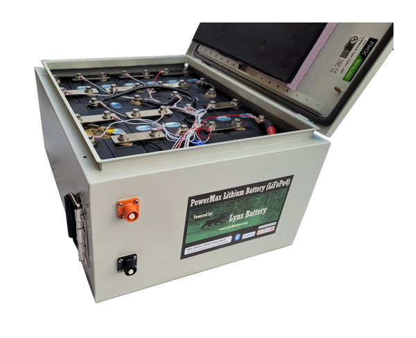 Lynx Battery 48V 200AH Lithium Iron Phosphate LiFePO4 PowerMax Battery, Cased, with Smart BMS, Bluetooth, Cold Temp Cut Off