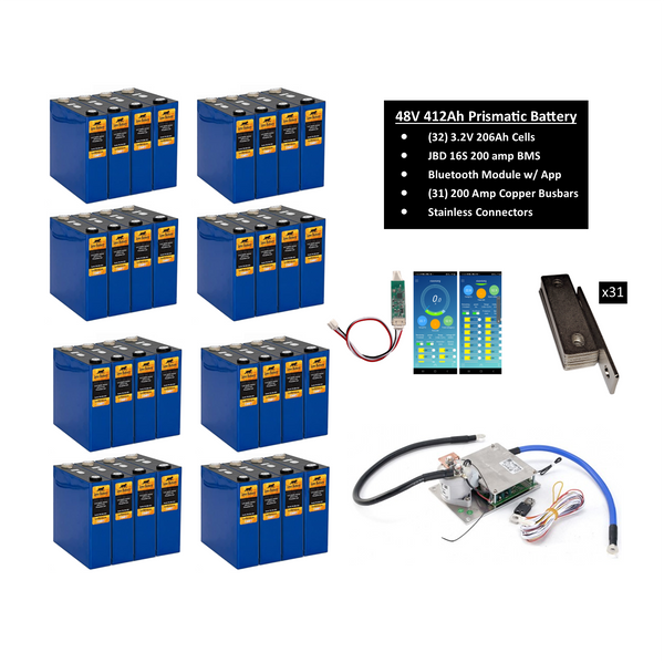 48V Lithium Iron Phosphate (LiFePO4) Battery Sets with 200A BMS